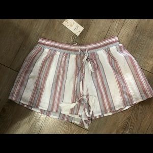 striped flowy shorts